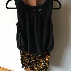 Adrianna Papell Black Sequin Mini Dress